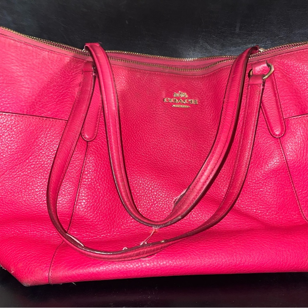 Coach Fuchsia Leather Tote Bag